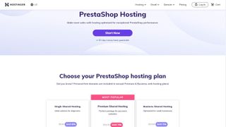 Website screenshot for Hostinger PrestaShop