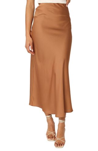 Nellie Satin Midi Skirt