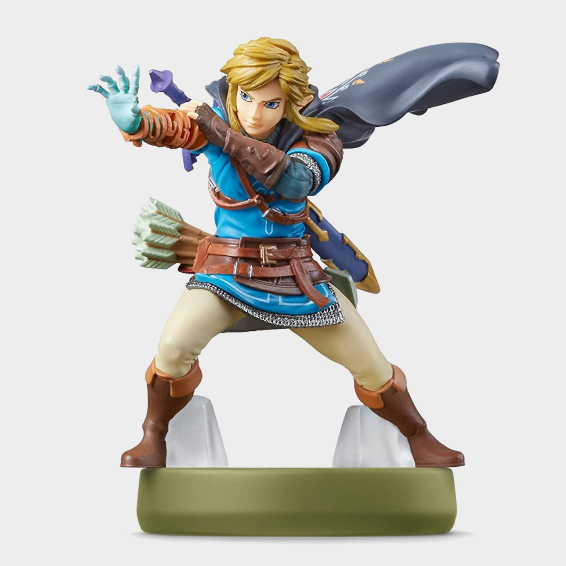 Un Link Amiibo De Tears Of The Kingdom Sur Un Fond Uni