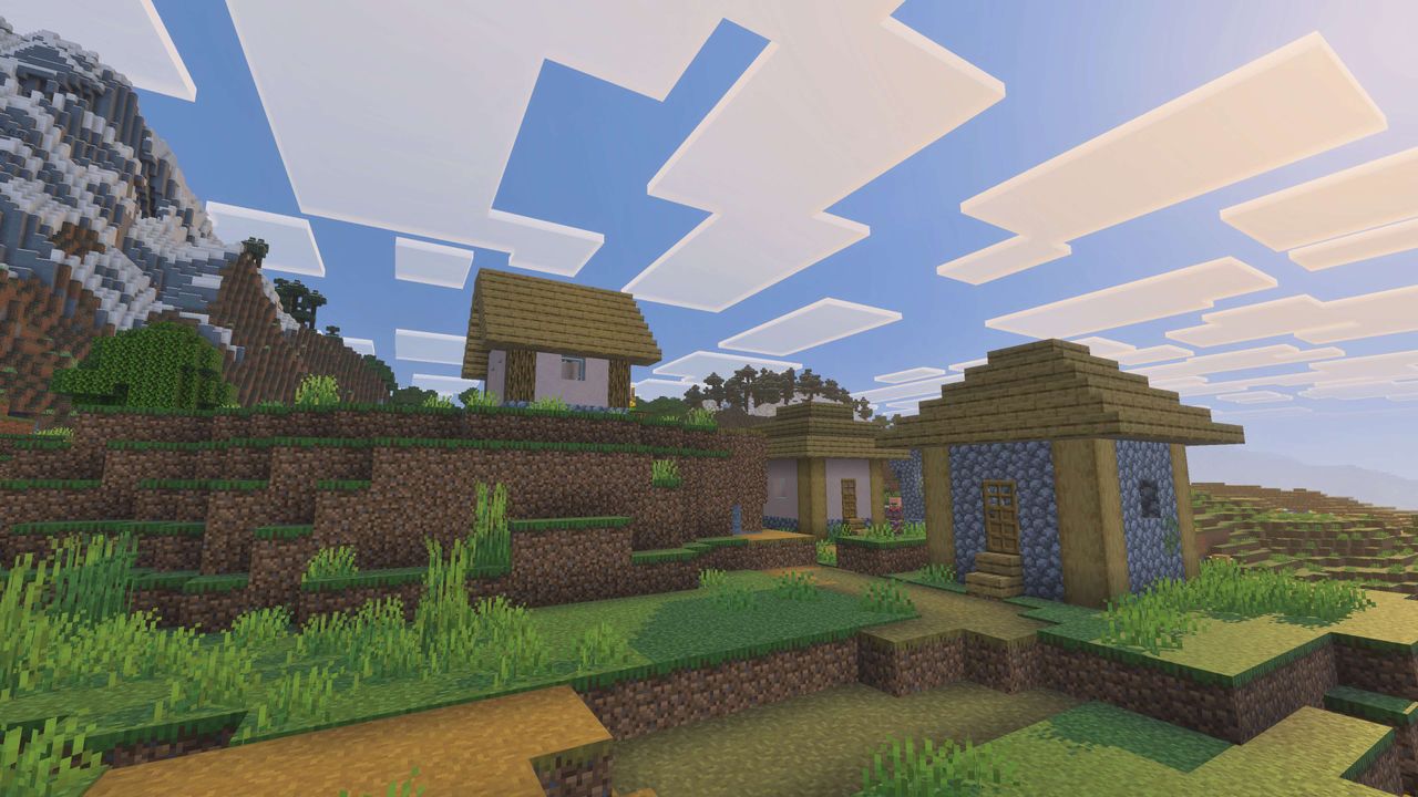 Screenshot of Minecraft's "Vibrant Visuals" upgrade toggled on and off.