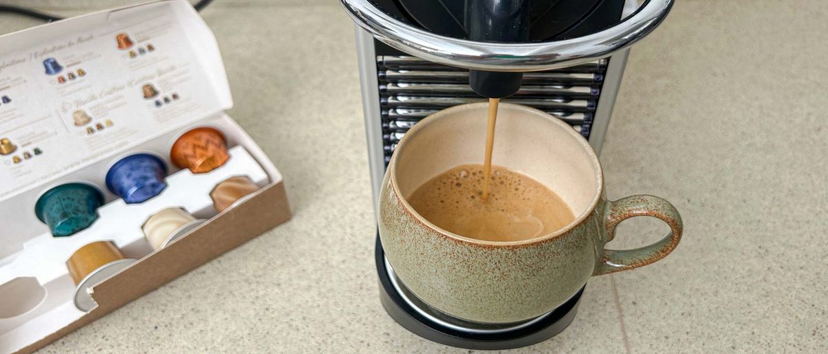 Nespresso Pixie on kitchen counter