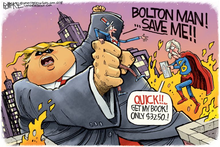 Political Cartoon U.S. Trump Bolton book