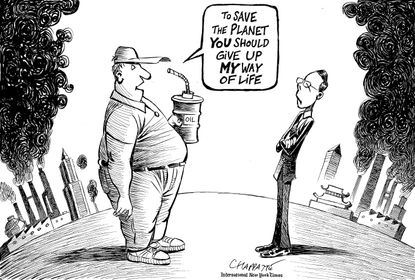 Editorial cartoon World Climate Change Lifestyle