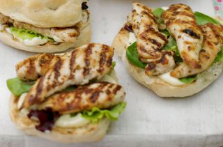Lime and coriander chicken burgers