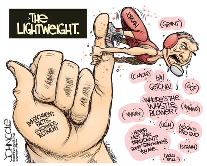 Political Cartoon U.S. Trump Impeachment Jim Jordan Lightweight