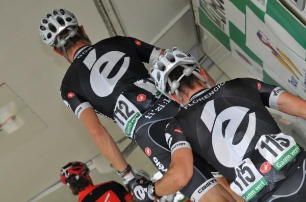Cervelo TestTeam riders sign in prior to stage three.