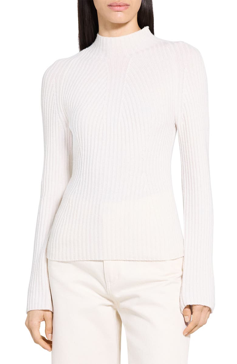 Traveling Mock Neck Rib Cashmere Sweater