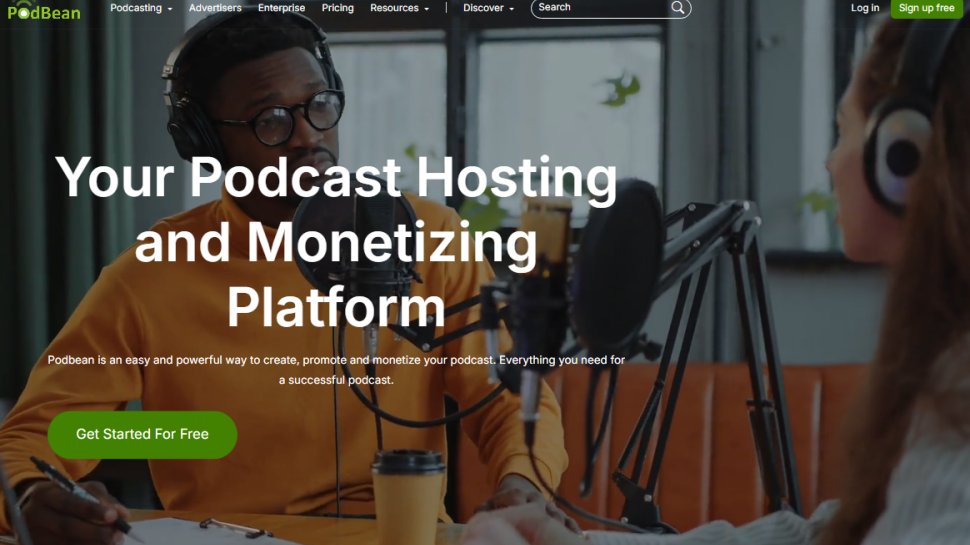 Website screenshot of Podbean (August, 2025)