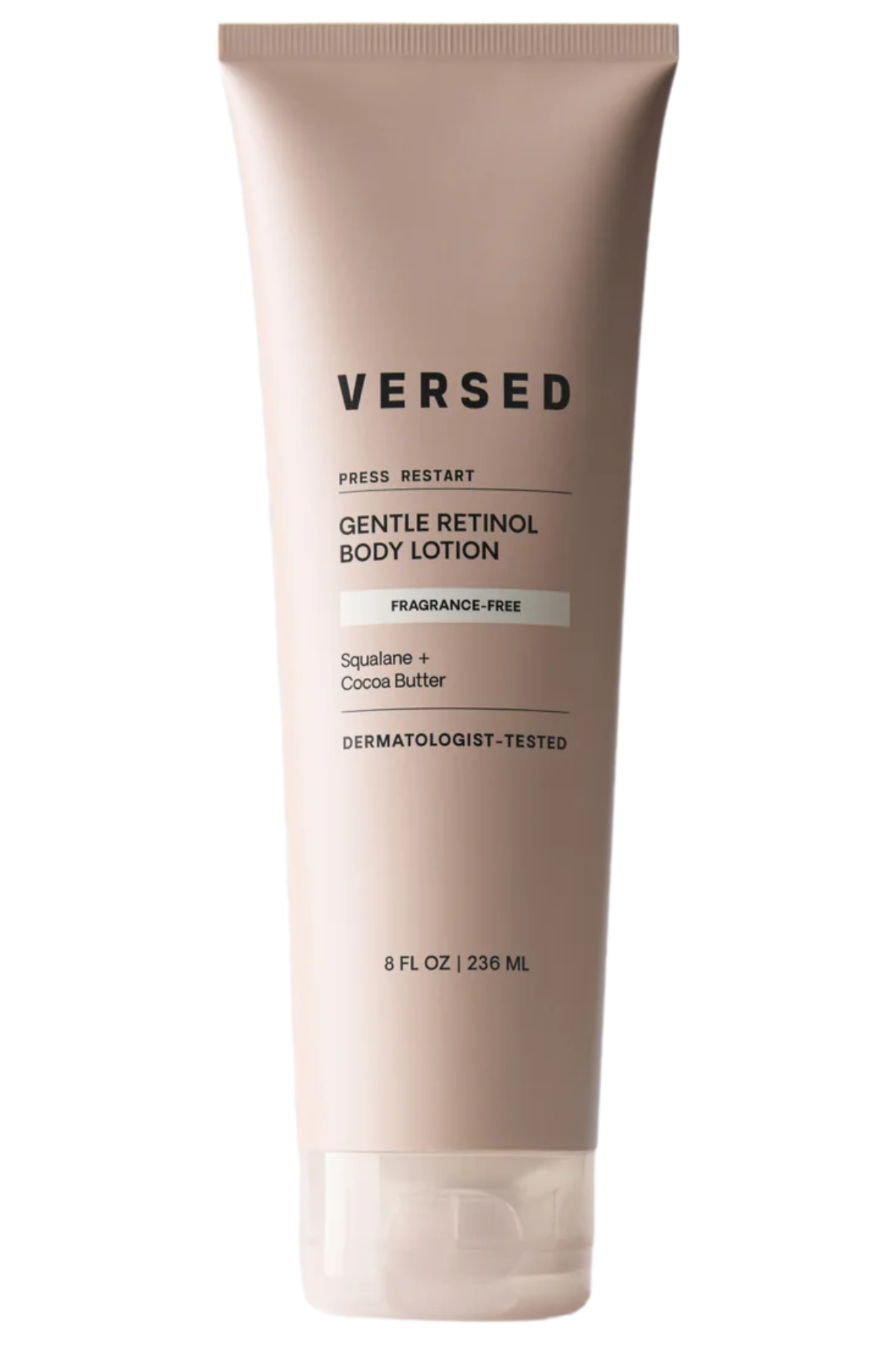 Versed Press Restart Retinol Body Lotion - Skin Firming Lotion With Cocoa Butter, Squalane & Vitamin E - Lightweight All-Over Body Moisturizer for Dark Spots and Aging Dry Skin (6 Oz)