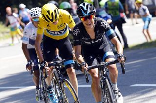 Richie Porte leads Froome on stage ten of the 2015 Tour de France