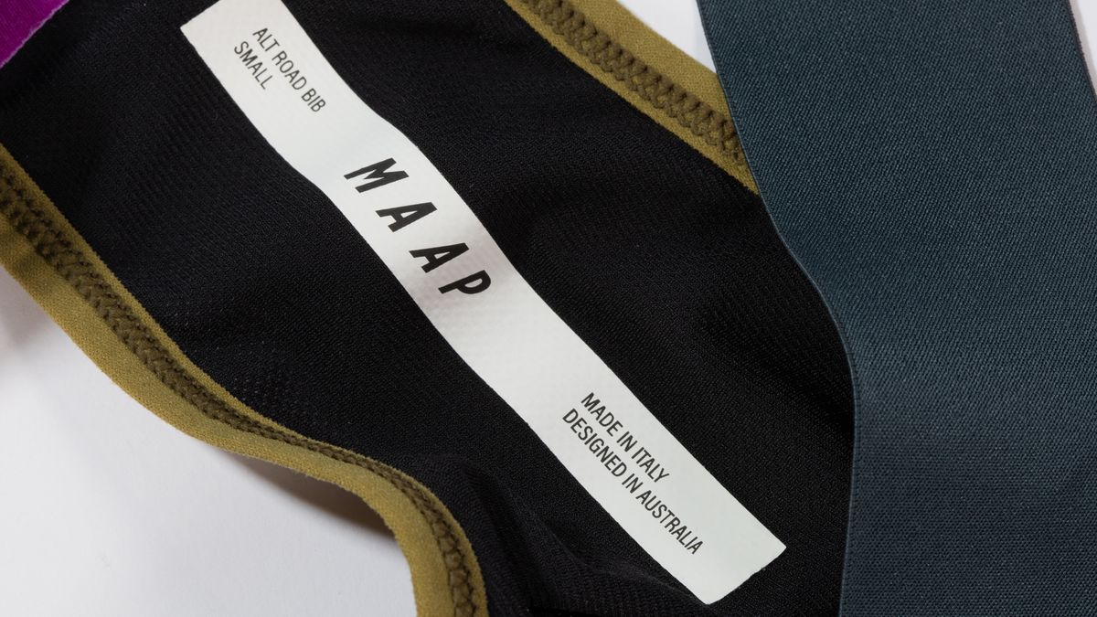 MAAP Alt Road Cargo bib shorts detail of tag