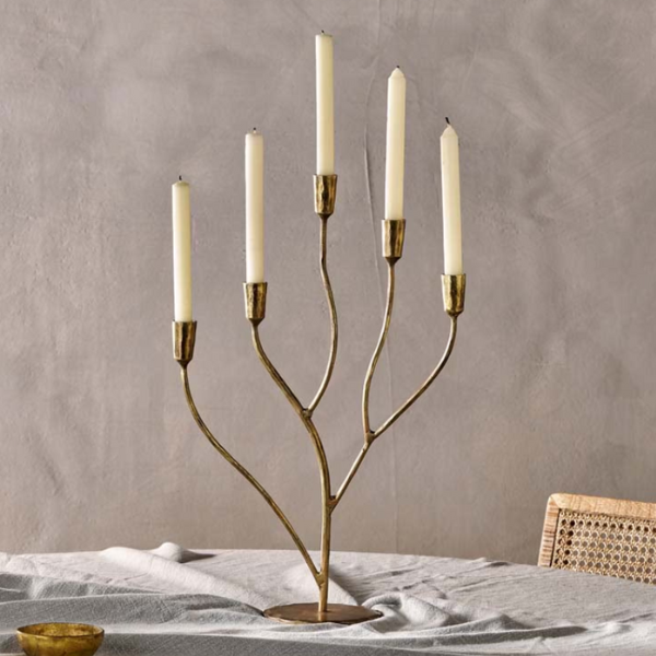 nkuku, Palani Statement Candelabra - Antique Brass - Large