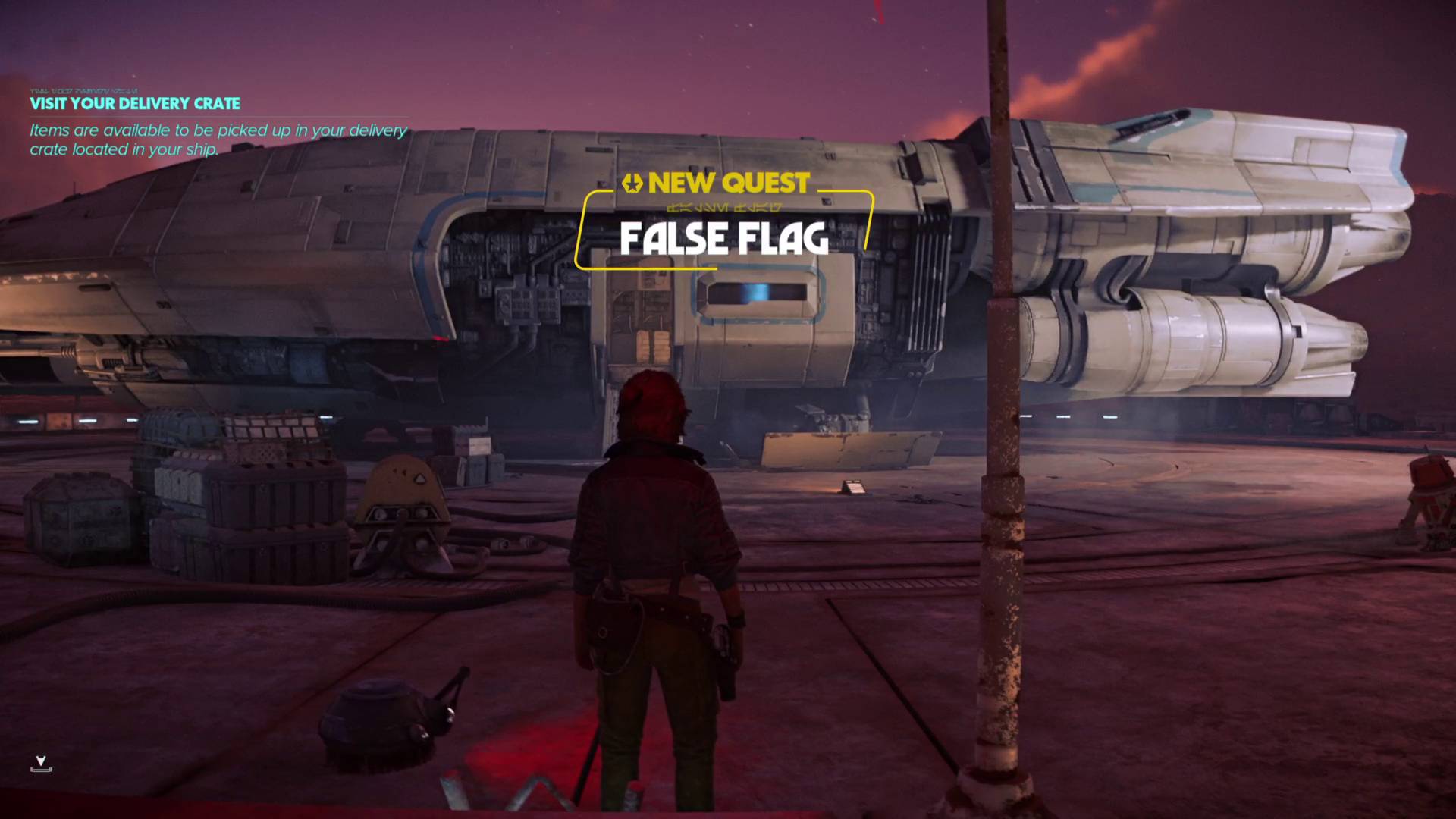 Star Wars Outlaws pre-order and ultimate edition bonuses delivery crate false flag mission prompt