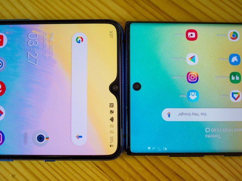 OnePlus 7T and Galaxy Note 10