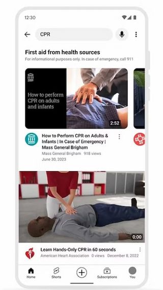 YouTube will now display a shelf of credible health information for those searching for first-aid/emergency information.