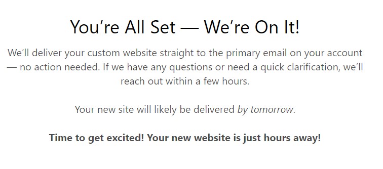 A message from DreamHost saying my site will be made.