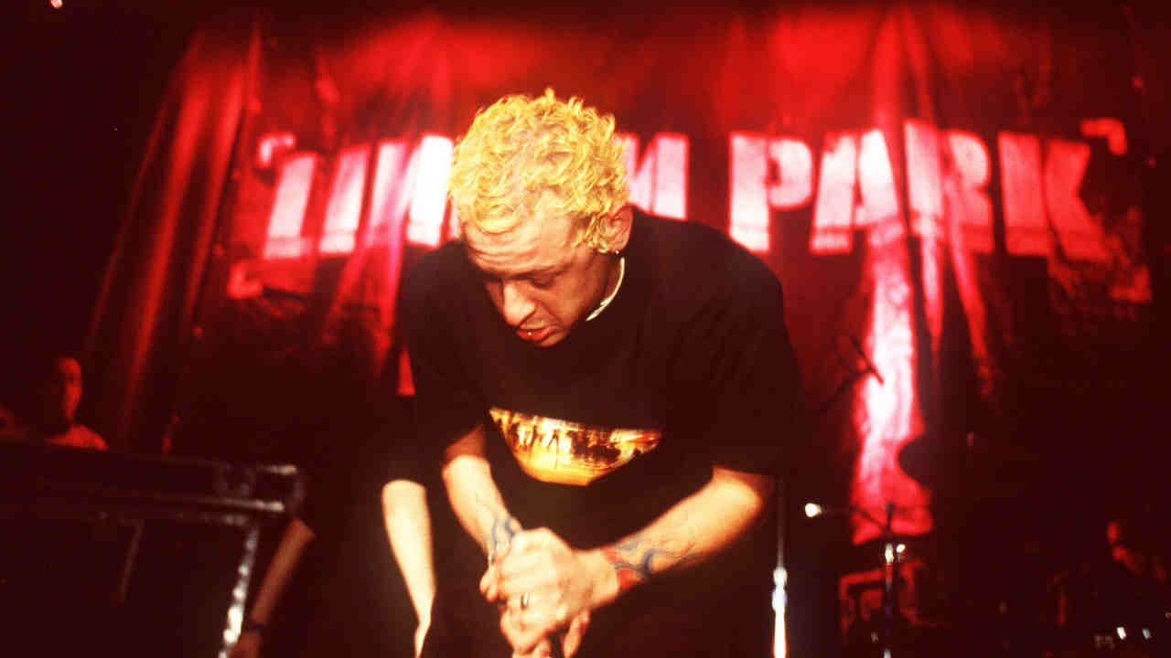 Linkin Park’s Chester Bennington performing onstage in 2001
