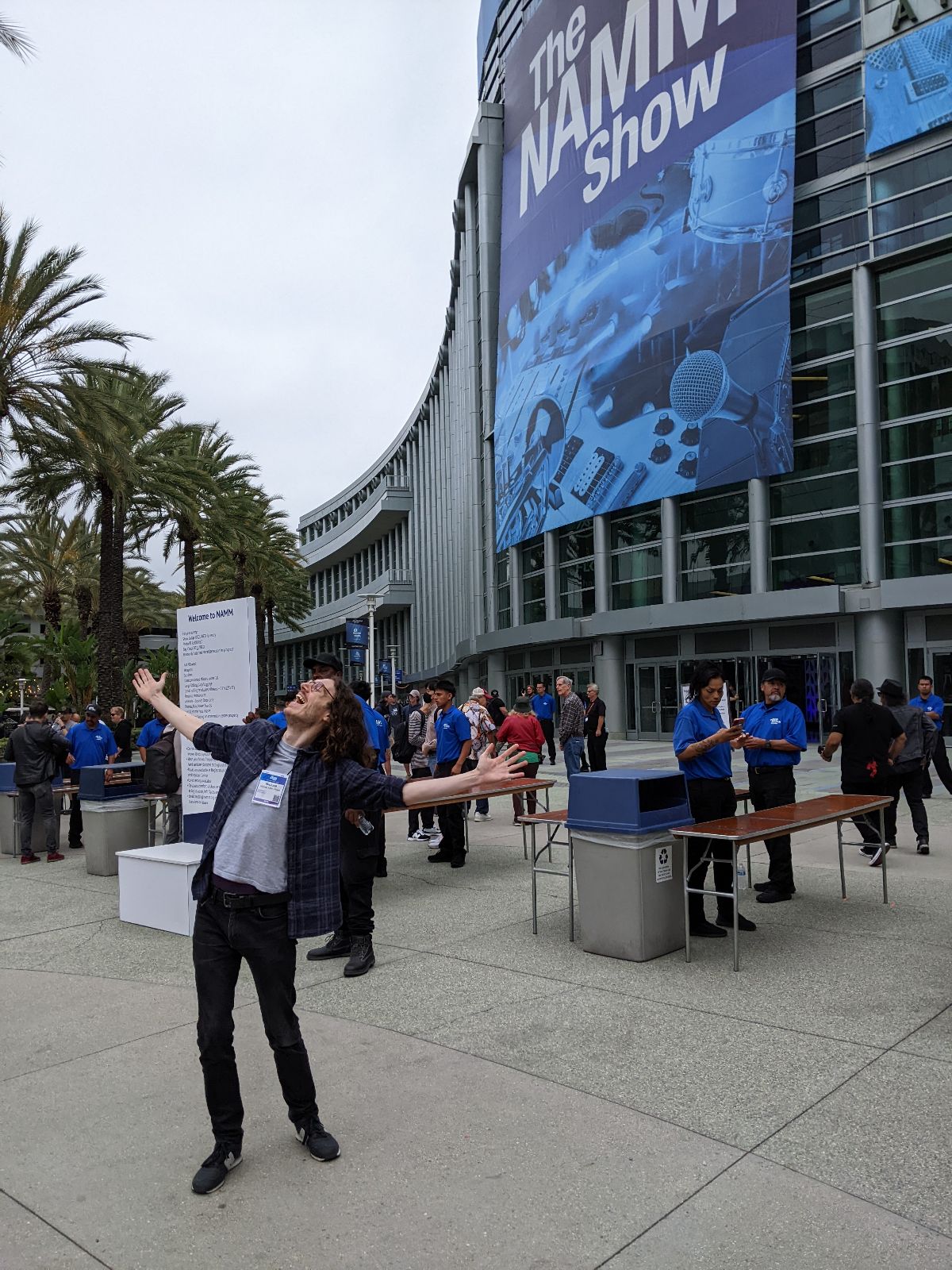 GW Editor in Chief Michael Astley-Brown can hardly hide his excitement as he stands outside NAMM 2022's front entrance