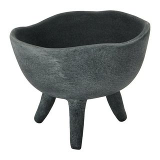 Creative Co-Op Boho Terracotta Footed Bowl, Matte Black