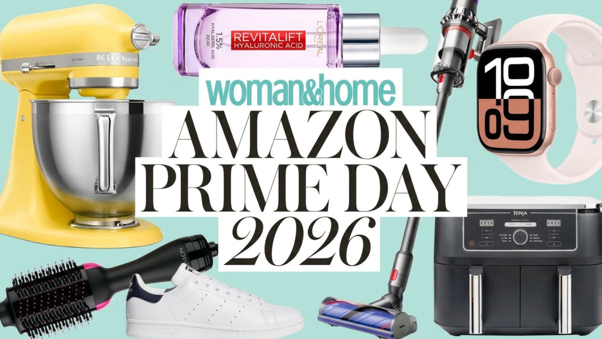 Collage of popular products on sale for Amazon Prime Day 2026, featuring a range of home, beauty, fashion and tech items highlighted as top deals.