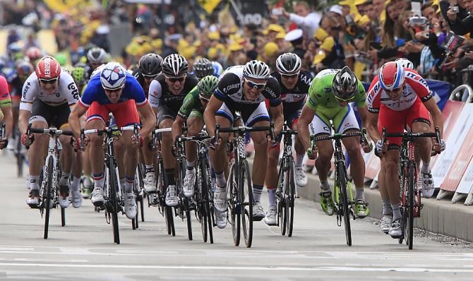 The sprint was closer than in previous stages, but Kittel got it
