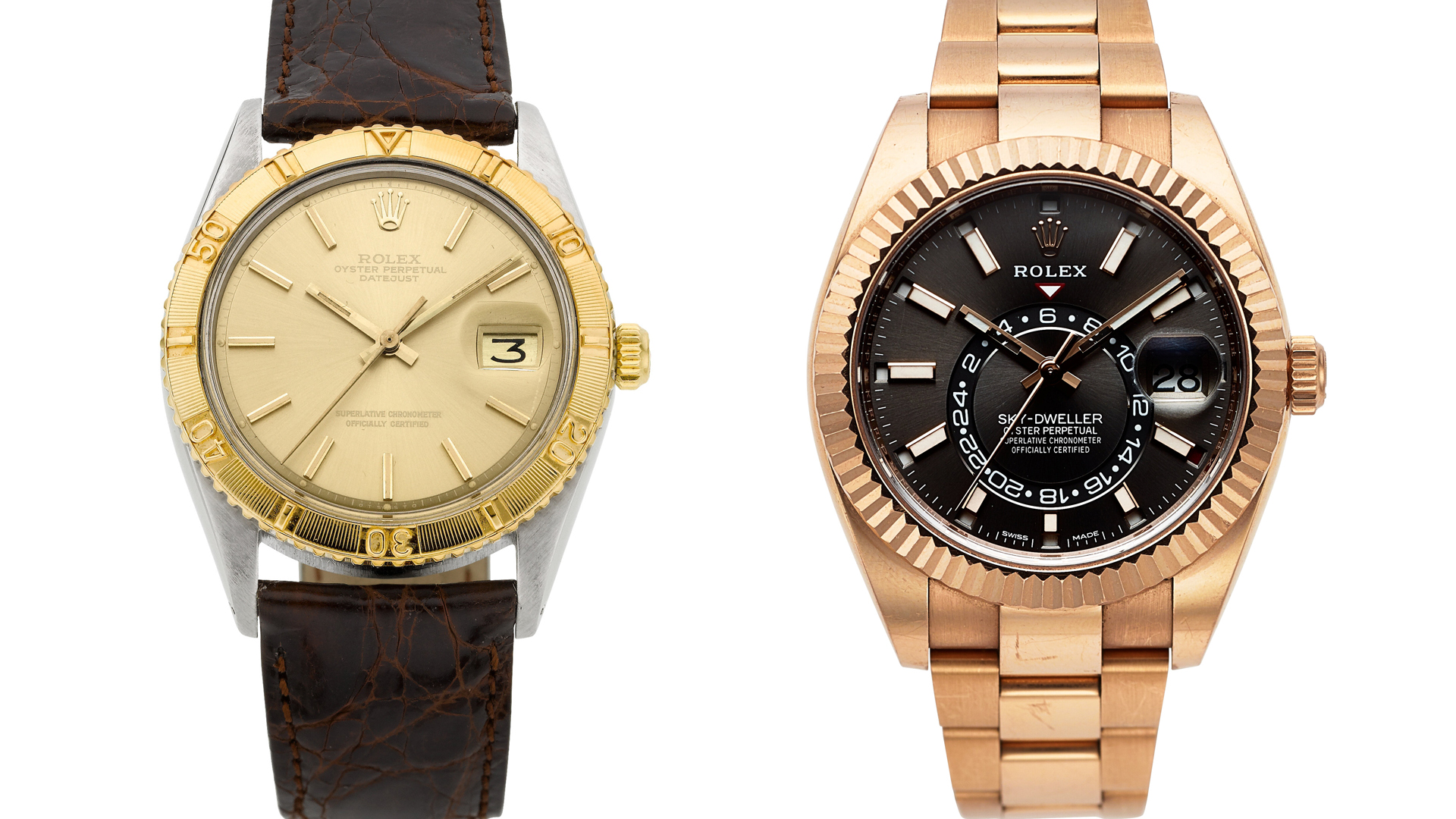 Two gold Rolex watches