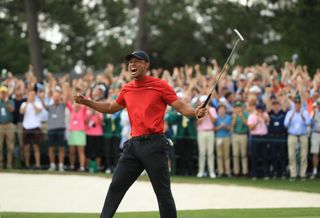 The Masters 2019 winner Tiger Woods celebrates victory