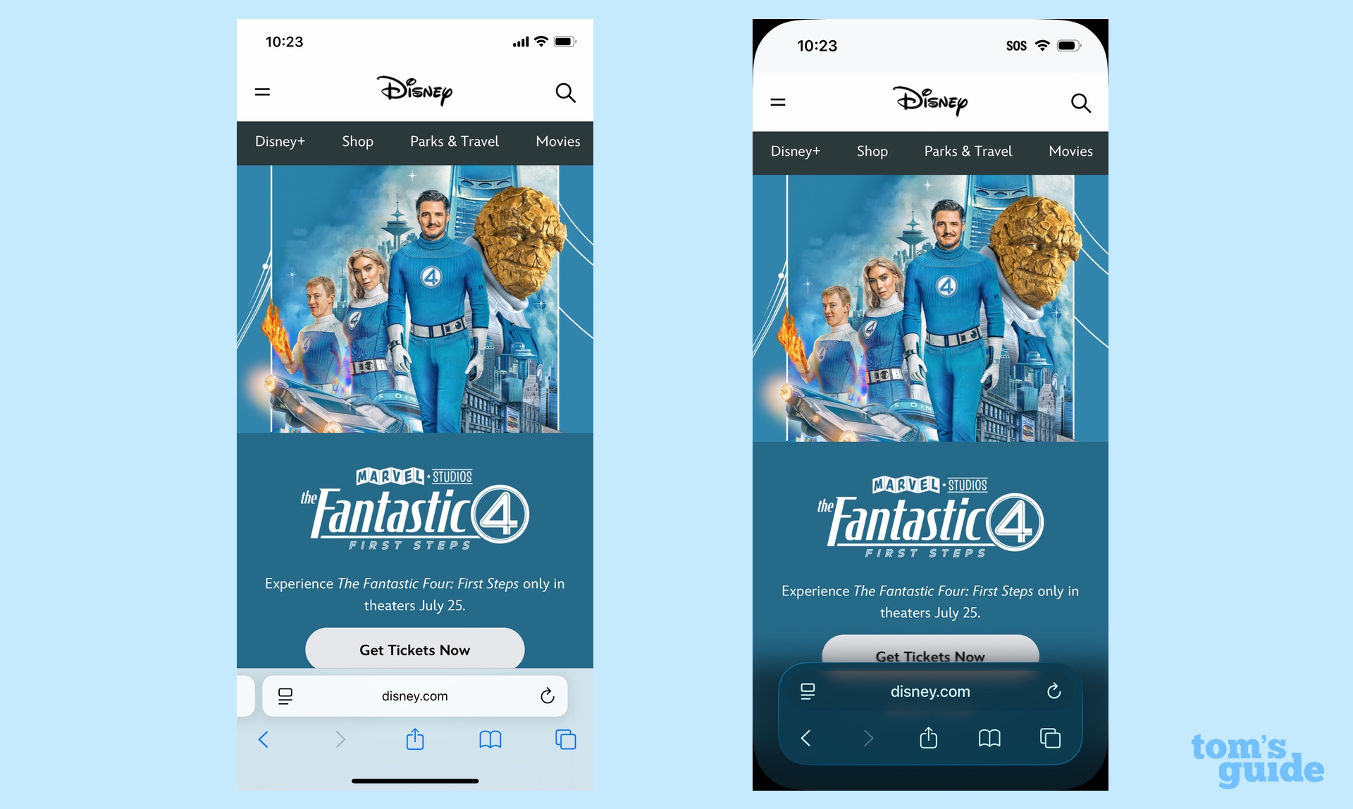 toolbar design in ios 18 compared to ios 26 safari