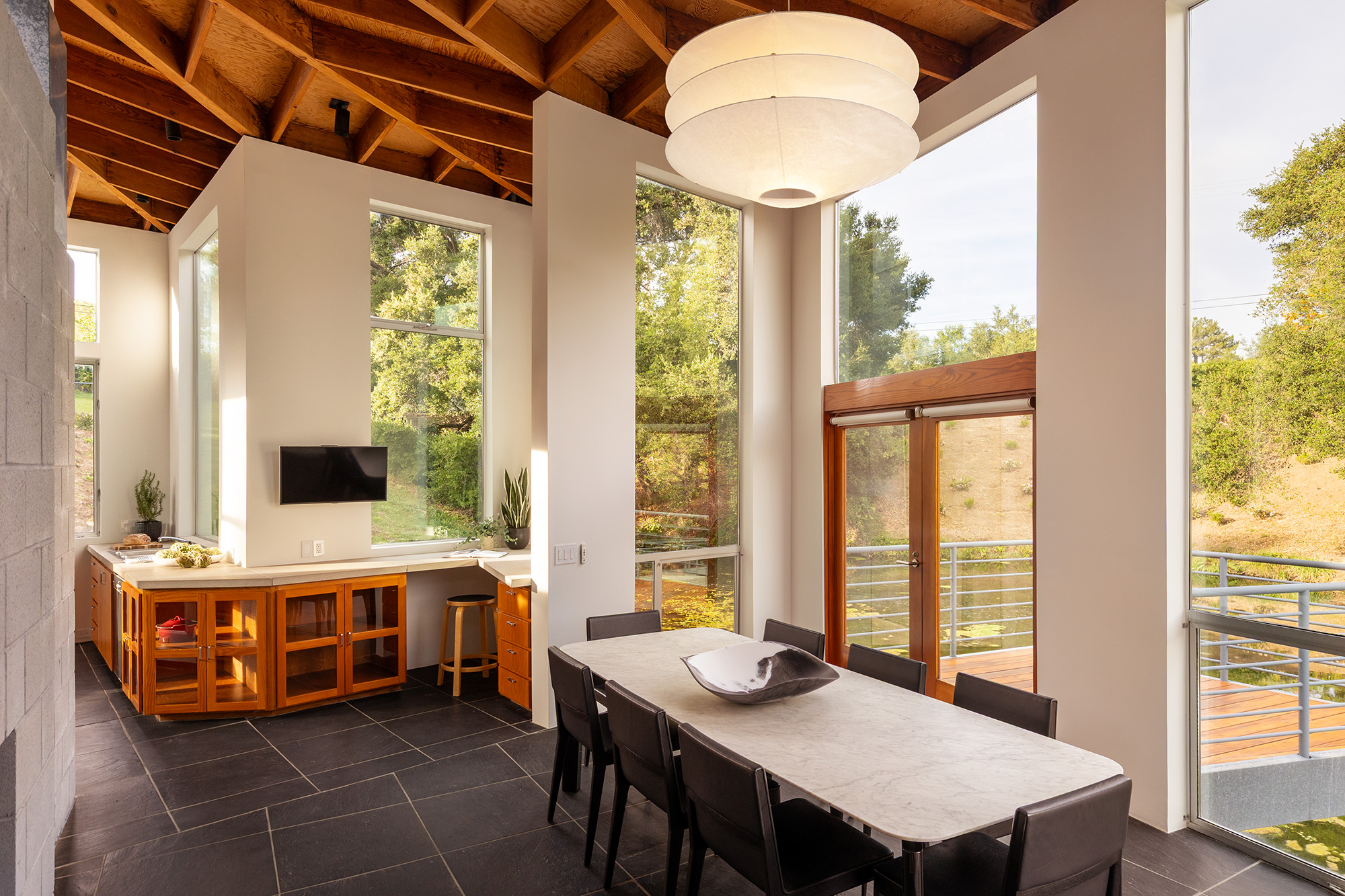 Sirmai-Peterson house, an early Frank Gehry design, with unusual volumes and sculptural composition