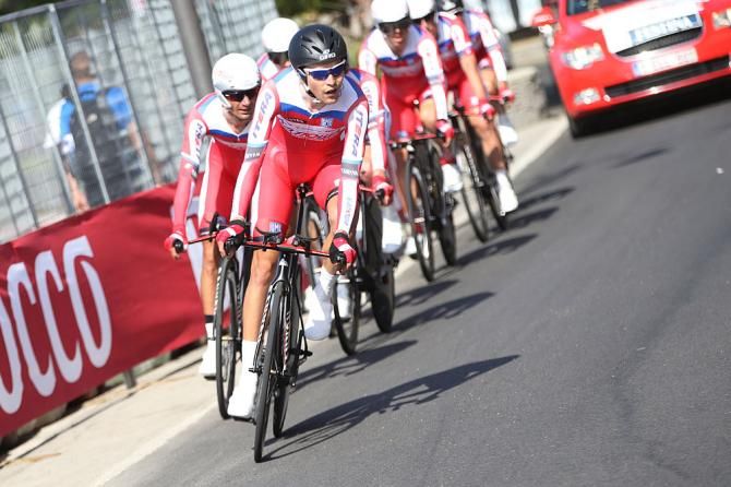 Team Katusha during stage 2