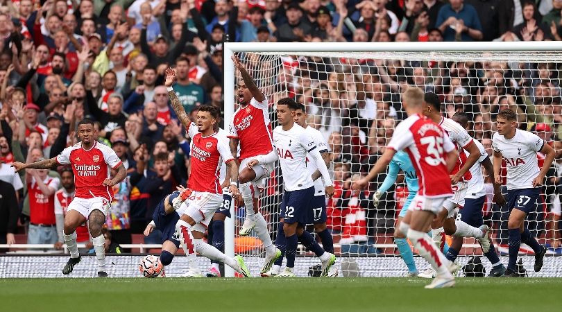 Arsenal in action against Tottenham in the Premier League in September 2023.