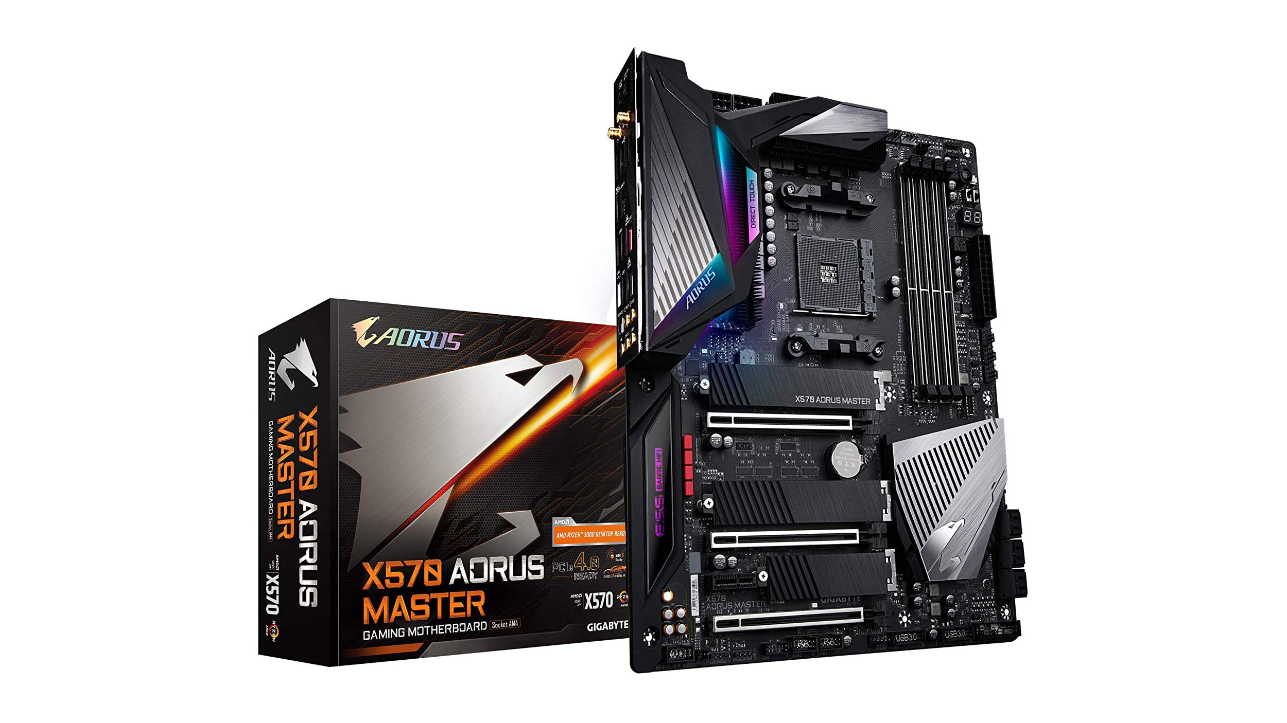 The Gigabyte Aorus X570 Master can handle the latest 3rd gen AMD processors and multiple GPUs.