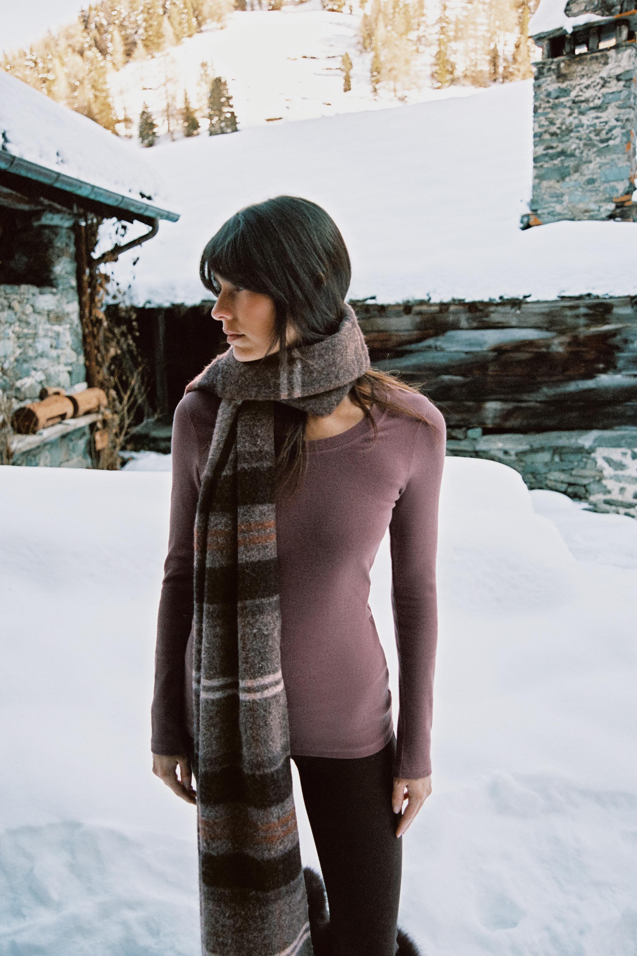 ZARA Plaid Fringed Scarf