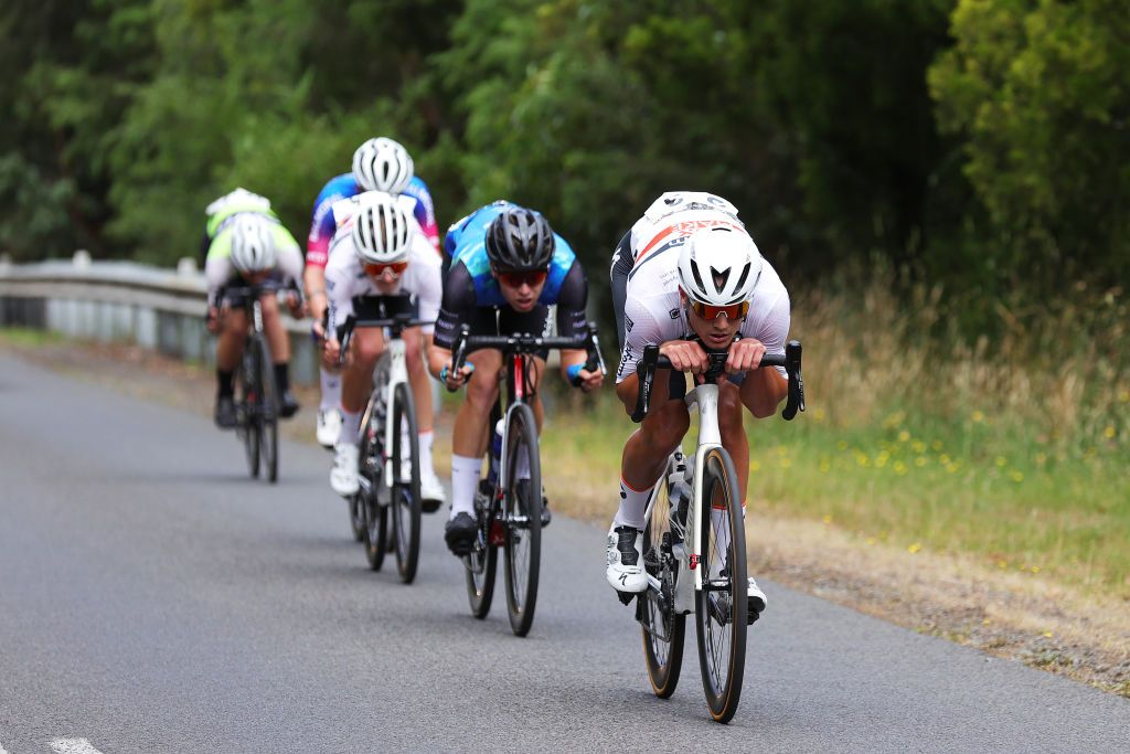 BALLARAT AUSTRALIA JANUARY 15 Blake Quick of Australia leads The Breakaway during the Australian Cycling National Championships 2022 Mens U23 Road Race a 1392km race from Ballarat to Ballarat AusCyclingAus on January 15 2022 in Ballarat Australia Photo by Con ChronisGetty Images