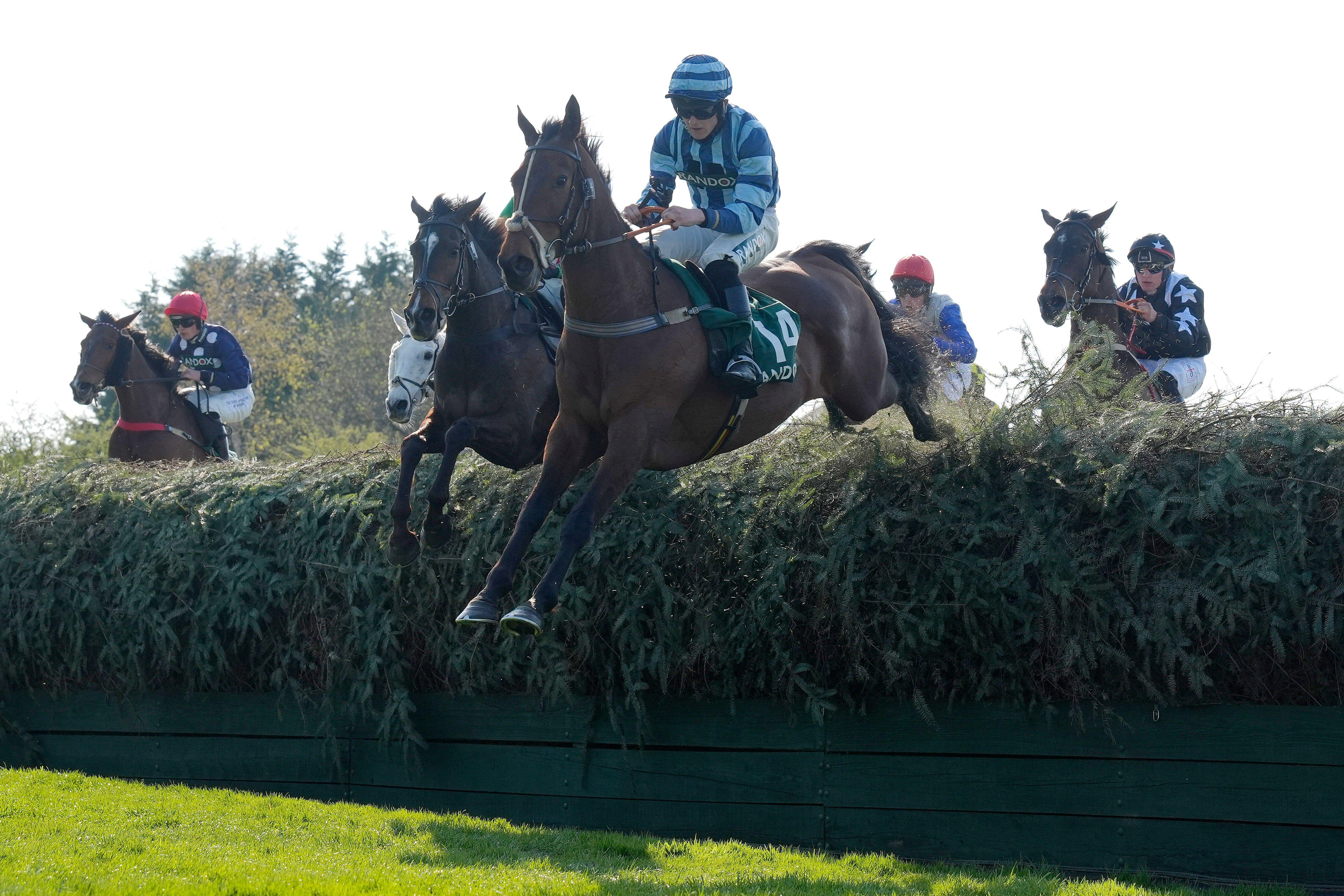 Aintree Foxhunters&amp;rsquo; : Gracchus De Balme ridden by Huw Edwards on their way to winning the Randox Foxhunters&amp;rsquo; Open Hunters' Chase on day one of the 2025 Randox Grand National Festival at Aintree Racecourse.