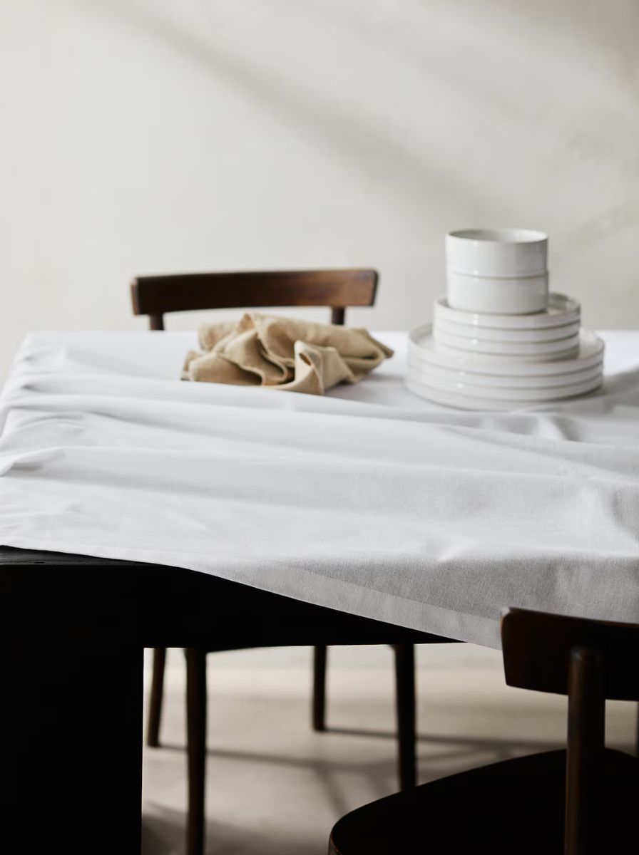 H&amp;amp;M Home, Cotton Tablecloth in White
