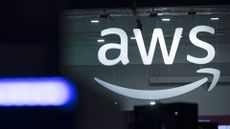 Amazon Web Services (AWS) sign pictured at the Tech & Innovation Expo during the South by Southwest (SXSW) Sydney festival in Sydney, Australia.