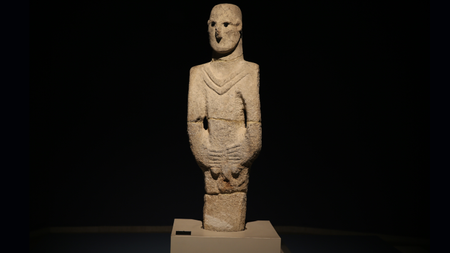limestone statue of a man