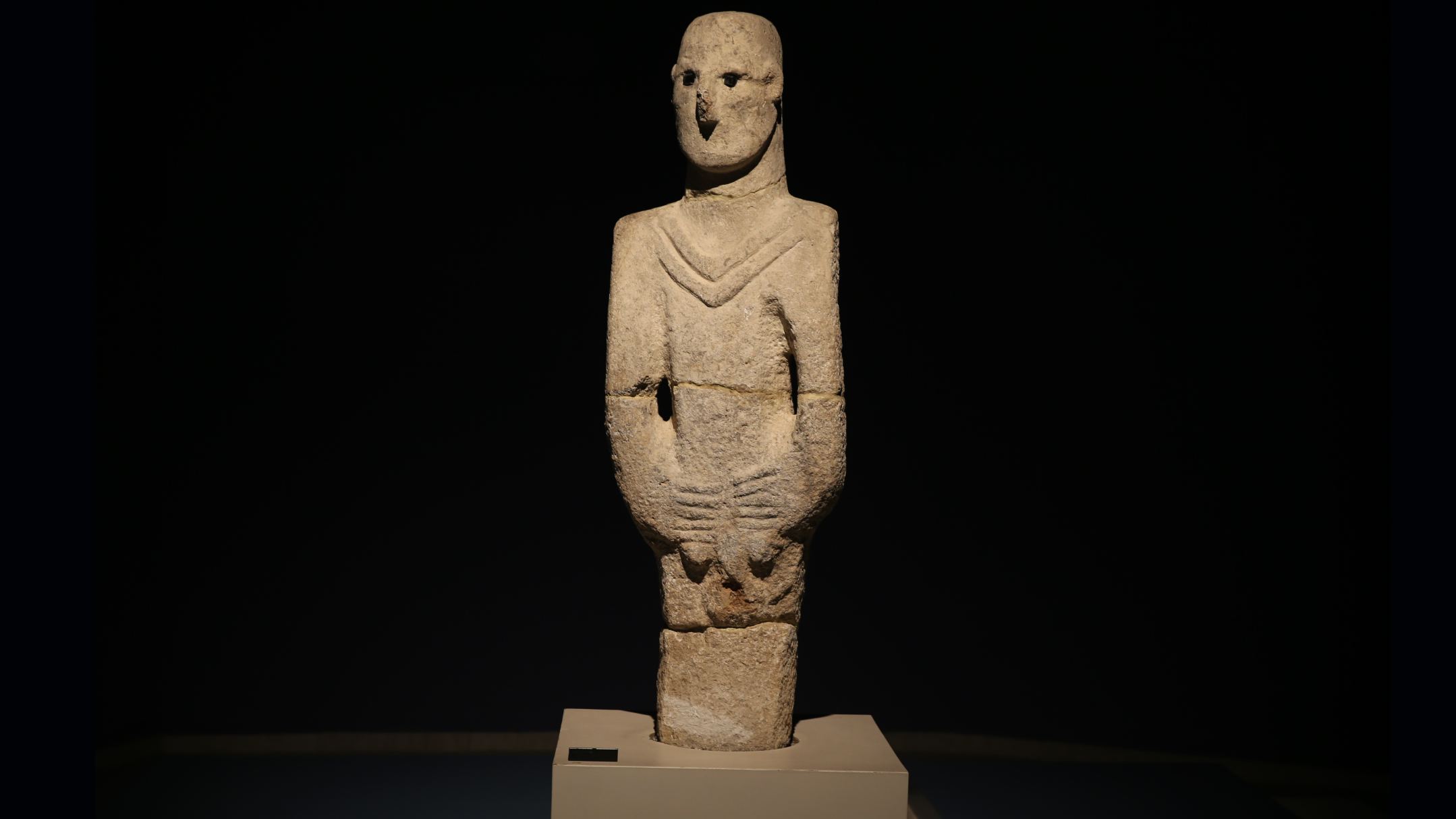 Discovered in a city in southern Turkey, this life-size male statue may represent an important deceased ancestor.