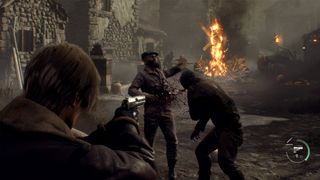 Most anticipated games of 2023; a man shoots a zombie in a burning village