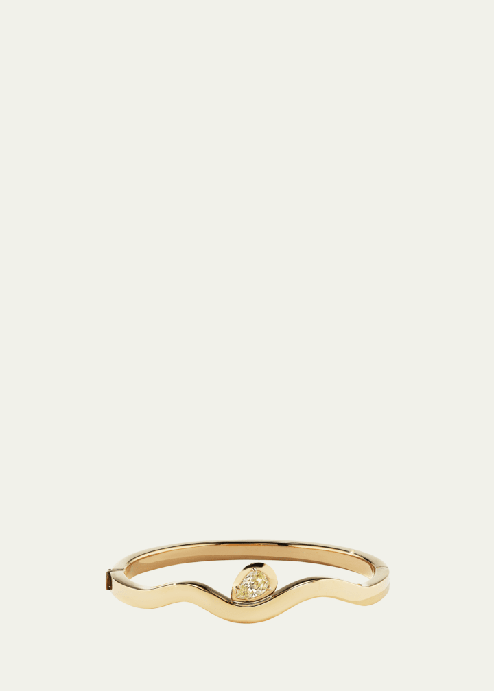 Pear Diamond Hinged Bangle Bracelet