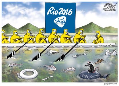 Editorial cartoon World Rio Olympics Zika contamination