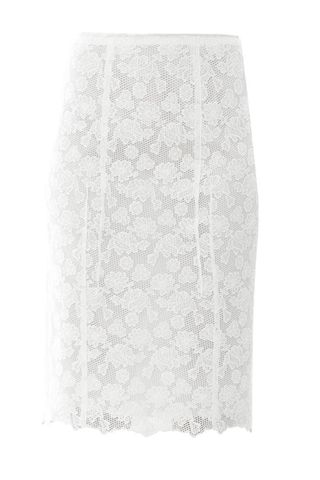 Nina Ricci Floral Lace Cotton Skirt, £720