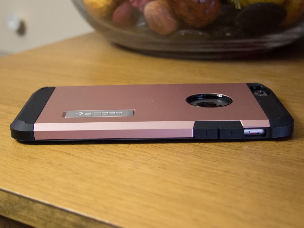 Side of the Spigen Tough Armor case for the iPhone 6s Plus