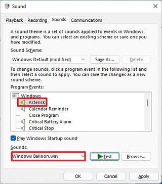 Windows 11 change system sound