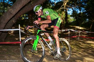 Ryan Trebon (Cannondale) flatted for the second day in a row but was able to still finish fourth