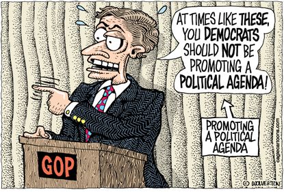 Political cartoon U.S. Democrats GOP gun control