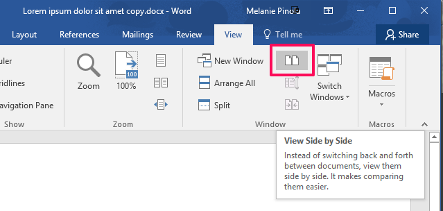 How To Compare Documents Side By Side In Word 2016 Laptop Mag 8268