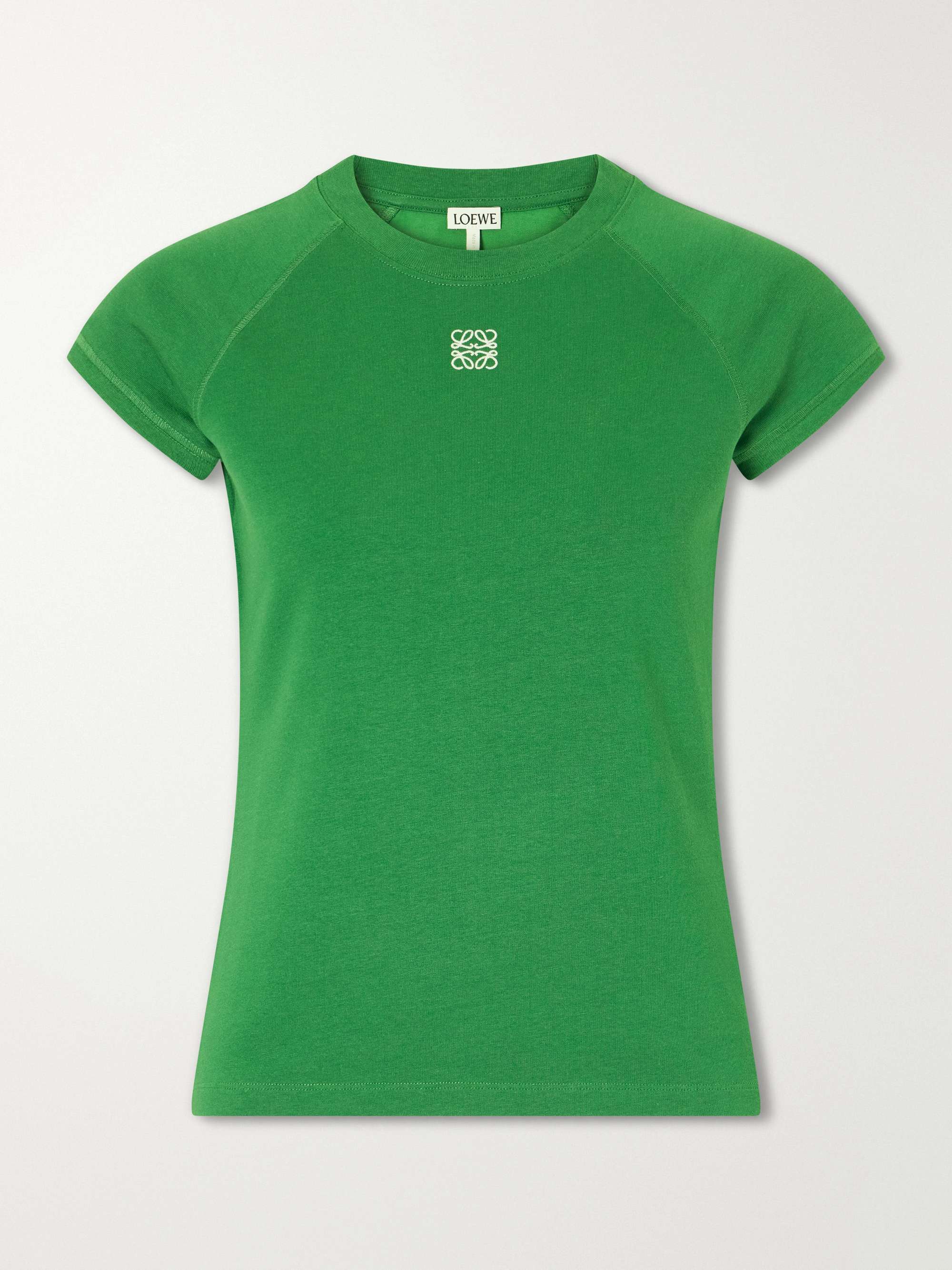 Anagram Embroidered Cotton-Blend Jersey T-Shirt