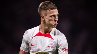 Dani Olmo of RB Leipzig during the UEFA Champions League match between RB Leipzig and Real Madrid on 25 October, 2022 at the Red Bull Arena in Leipzig, Germany